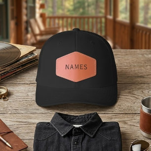 Personalized With Last Name or Nickname on Them Leather Patch Hat