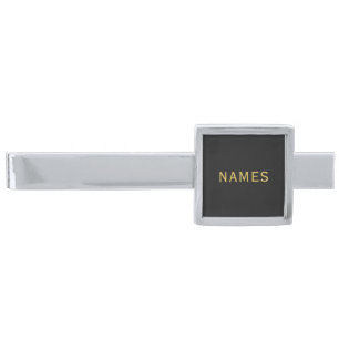 Personalized With Last Name or Nickname on Them Silver Finish Tie Bar