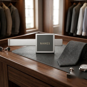 Personalized With Last Name or Nickname on Them Silver Finish Tie Bar