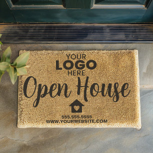Personalized With Logo Real Estate Open House Fiber Doormat