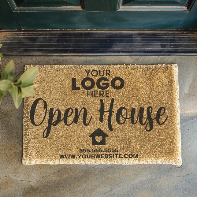 Personalized With Logo Real Estate Open House Fiber Doormat (Creator Uploaded)