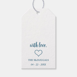 Personalized with love Blue Heart Gift Tags