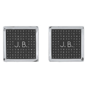 Personalized with Monogram & Runic Symbol Cufflinks