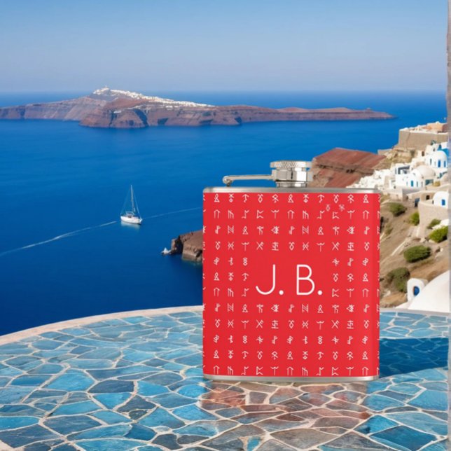 Personalized with Monogram & Runic Symbols Flask (Creator Uploaded)