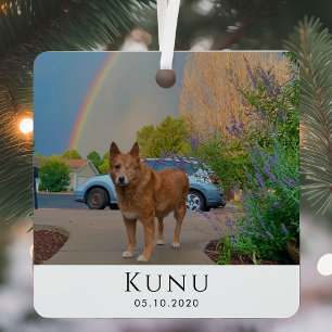 Personalized With Name And Photo Dog Pet Memorial Metal Ornament