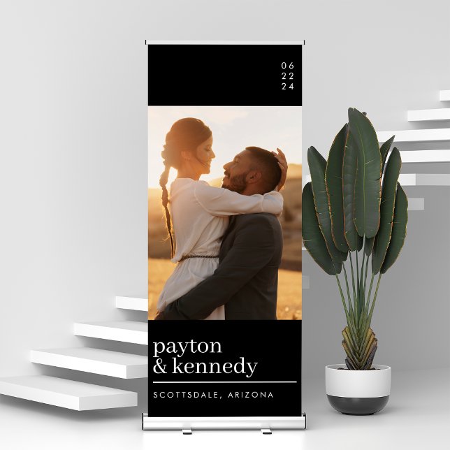 Personalized With Name And Photo Wedding Welcome Retractable Banner (Creator Uploaded)