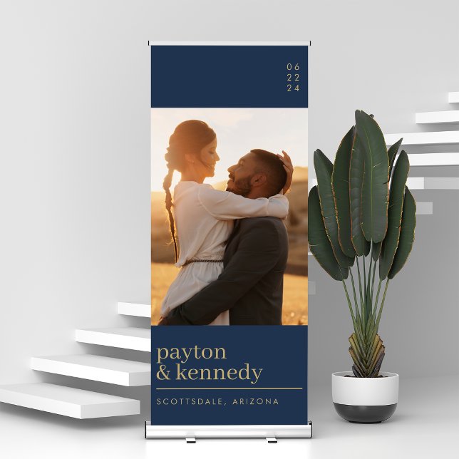 Personalized With Name And Photo Wedding Welcome Retractable Banner (Creator Uploaded)