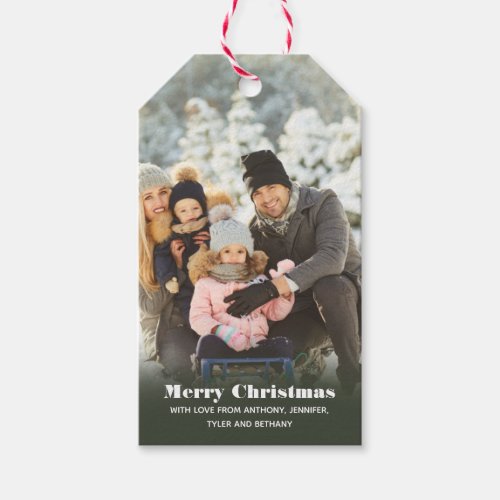 Personalized with Name Custom Photo Christmas Gift Tags