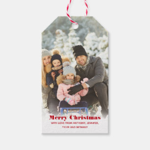 Personalized with Name Custom Photo Christmas Gift Tags