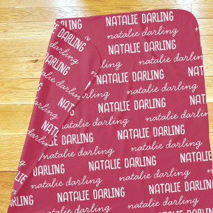 Personalized With Name Cute Toddler Gift Pink Baby Blanket
