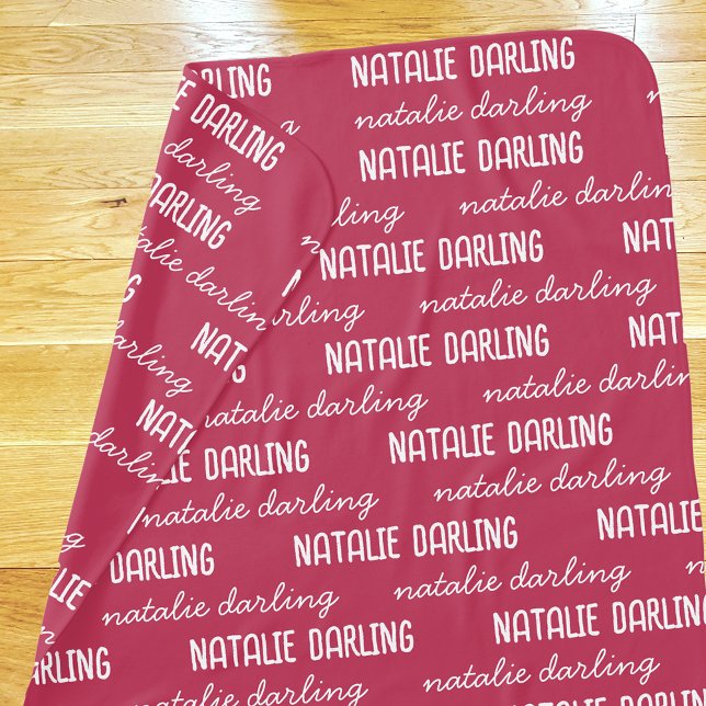 Personalized With Name Cute Toddler Gift  Pink Baby Blanket (Creator Uploaded)