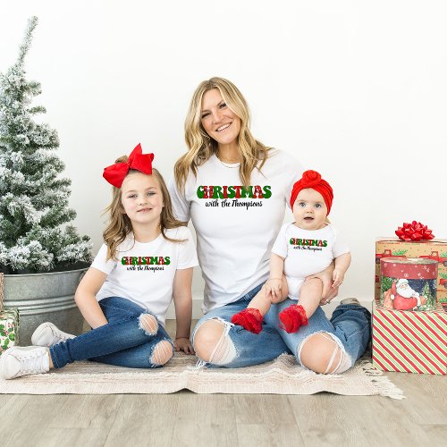 Personalized With Name Family Christmas Matching T_Shirt