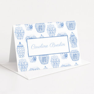 Personalized With Name Ginger Jar Stationery Letterpress Thank You Card