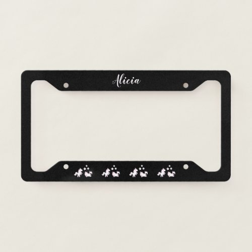 Personalized with Name Happy Unicorns License Plate Frame