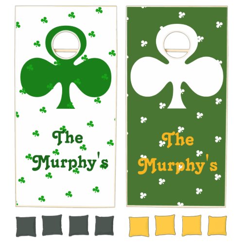 Personalized with name Irish clover Cornhole Set