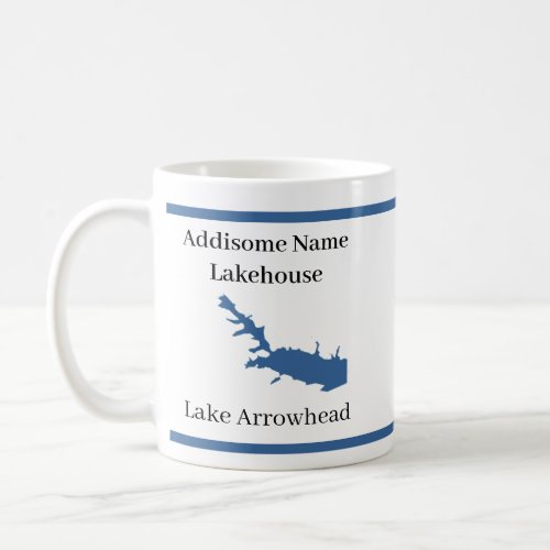Personalized with name Lake Arrowhead Map Coffee Mug