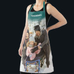 Personalized with Name Large Photo Apron<br><div class="desc">Create a special personalized gift that's perfect for anyone who loves to cook and bake. This apron is ready to be customized with your favorite photo and personalized with a name or other text. The name appears in bold ivory white lettering against a dark teal background. The apron straps are...</div>