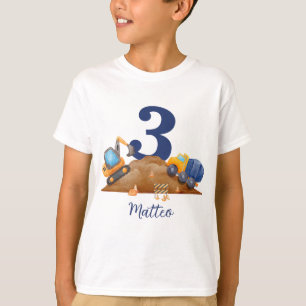Personalized with name &number, Birthday excavator T-Shirt