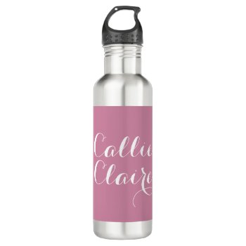 Personalized With Name Pink Water Bottle by seasidepapercompany at Zazzle