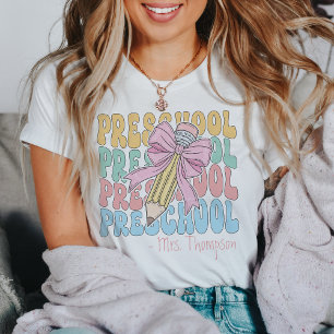 Personalized With Name Preschool Teacher Custom T-Shirt
