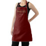 Personalized With Name Red Gold Modern Monogram Apron