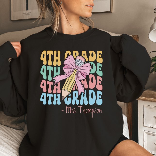 Personalized With Name Second Grade Teacher Custom Sweatshirt (Creator Uploaded)