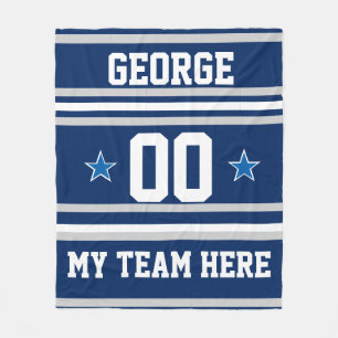 Personalized with name,#, team, sports fan Team Fleece Blanket