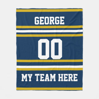 Personalized with name,#, team, sports fan Team Fleece Blanket