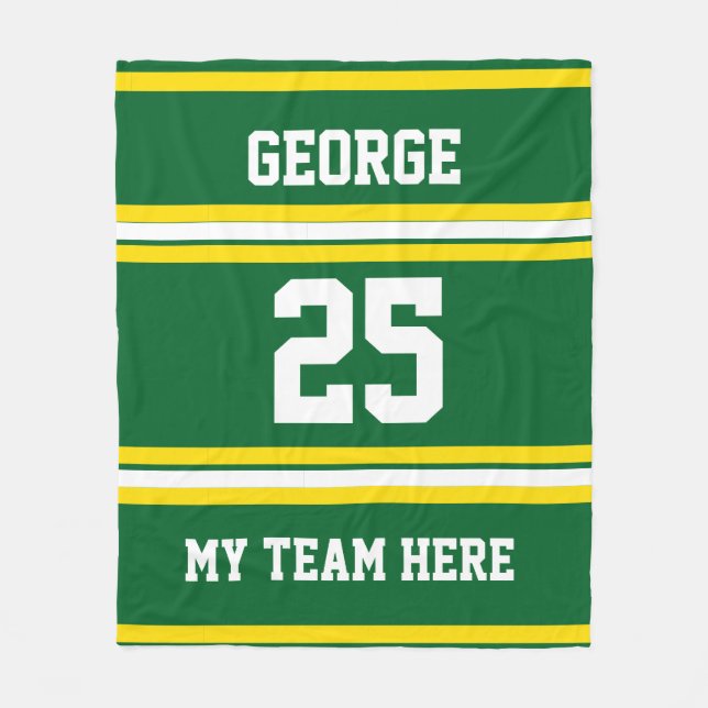 Personalized with name,#, team, sports fan Team Fleece Blanket (Front)