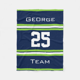 Personalized with name,#, team, sports fan Team Fleece Blanket