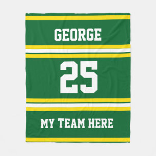 Personalized with name,#, team, sports fan Team Fleece Blanket