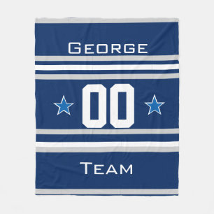 Personalized with name,#, team, sports fan Team Fleece Blanket