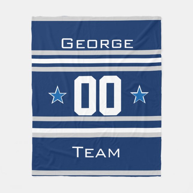 Personalized with name,#, team, sports fan Team Fleece Blanket (Front)