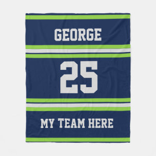 Personalized with name,#, team, sports fan Team Fleece Blanket