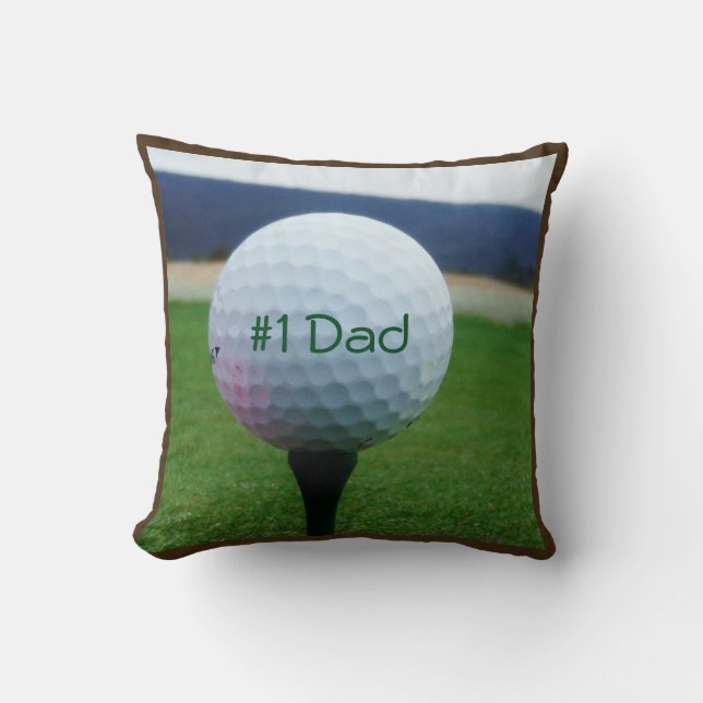Personalized with Name white golf ball Throw Pillow (Front)