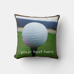 Personalized with Name white golf ball Throw Pillow