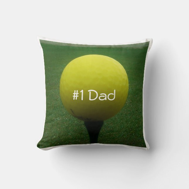 Personalized with Name Yellow golf ball Throw Pillow (Front)