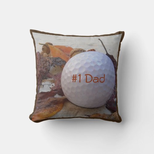 Personalized with Name Yellow golf ball Throw Pillow