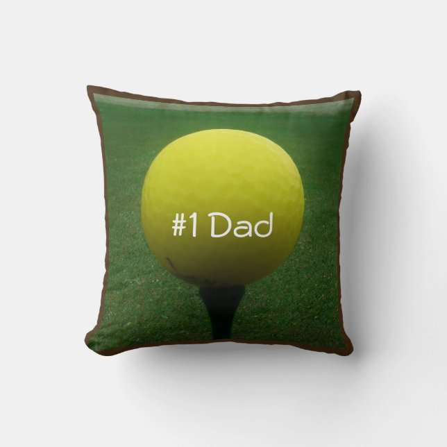 Personalized with Name Yellow golf ball Throw Pillow (Front)