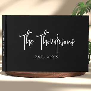 Personalized With Names Elegant Calligraphy Script Guest Book