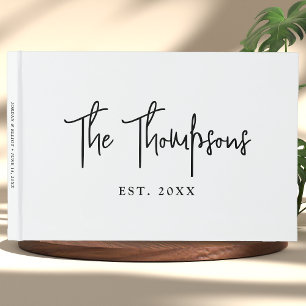 Personalized With Names Elegant Calligraphy Script Guest Book