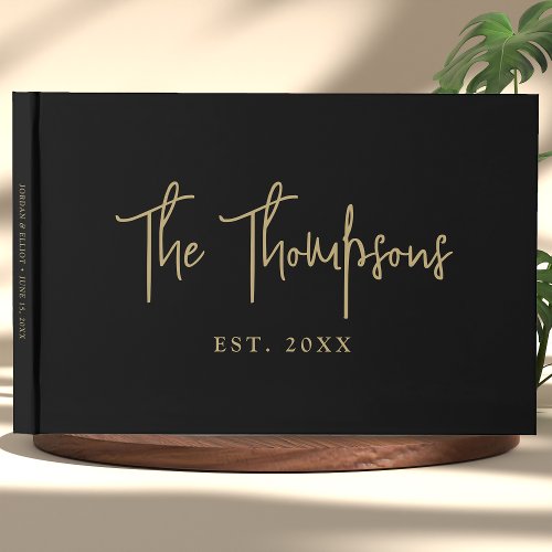 Personalized With Names Elegant Calligraphy Script Guest Book