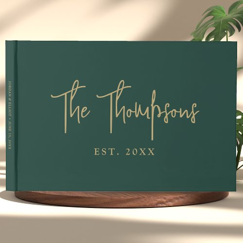 Personalized With Names Elegant Calligraphy Script Guest Book
