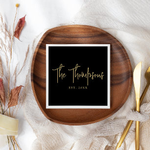 Personalized With Names Elegant Calligraphy Script Napkins