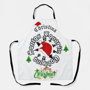 Personalized with the name Christmas Apron