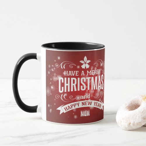 Personalized with Wishes Merry Christmas Photo Mug