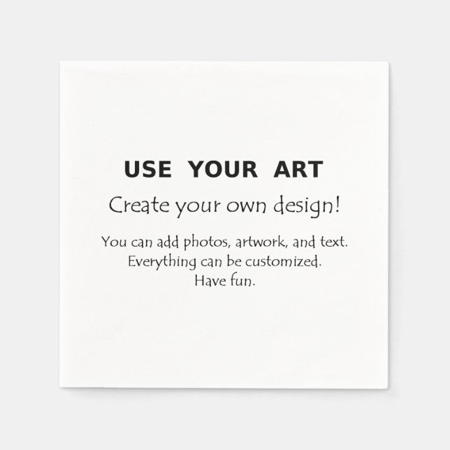 Personalized with your art or photos, customized napkins (Front)