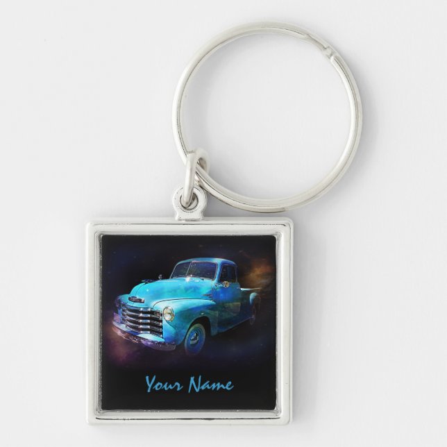 Personalized with Your Name -  Antique Truck Keychain (Front)