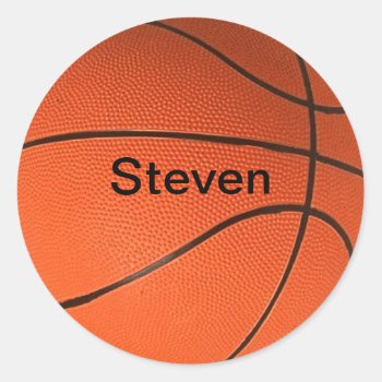 Personalized With Your Name Basketball Sticker by MonogramGalleryGifts at Zazzle
