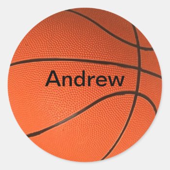 Personalized With Your Name Basketball Stickers by MonogramGalleryGifts at Zazzle